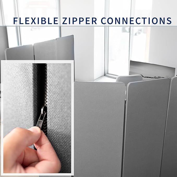 VIVO Freestanding 72 x 66 inch Privacy Panel, Cubicle Divider, Acoustic Wall Partition, x3 24 inch Panels, Gray, PP-3-T072G