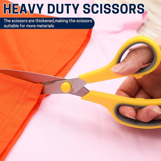 Scissors Bulk Set of 32-Pack, 8" All Purpose Multipurpose Sharp Sewing Craft Fabric Scissors for Office Home High/Middle School Student Office Teacher Art Supplies, Right/Left Handed