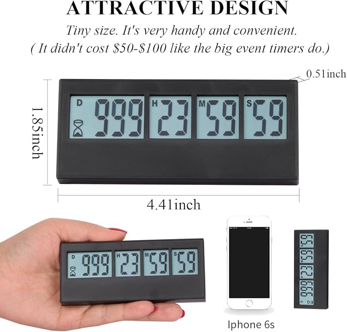 A AIMILAR Digital Countdown Days Timer 999 Days Count Down Timer for Vacation Retirement Wedding Lab Kitchen