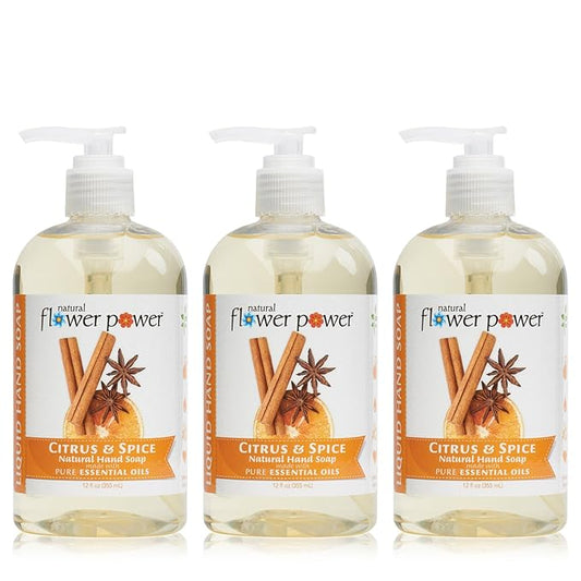 Liquid Hand Soap – Plant-Derived and Bio-Based Formula – Sulfate-Free, pH-Balanced, Vegan 3 Pack – Citrus & Spice – 3 x 12 oz