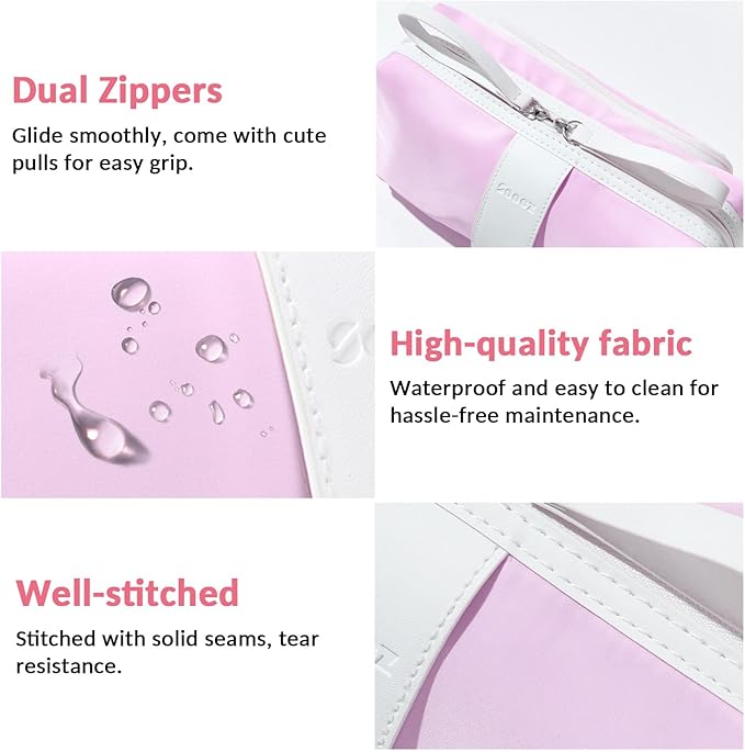 Sooez Big Capacity Pencil Case, Extra Large Pencil Pouch with Zipper Pocket, Wide Opening Pencil Bag, Portable Stationery Organizer, Cute Aesthetic School Office Supplies for Teens Girls Adults, Pink
