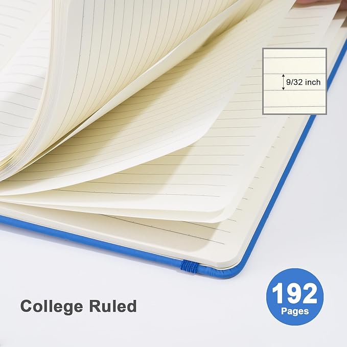 ViVin Lined Journal Notebooks for Work, 192 Pages, Medium 5.5 x 8.3 inch, College Ruled, A5 Hardcover Journaling Notebooks for Writing, 8 Pack Bulk