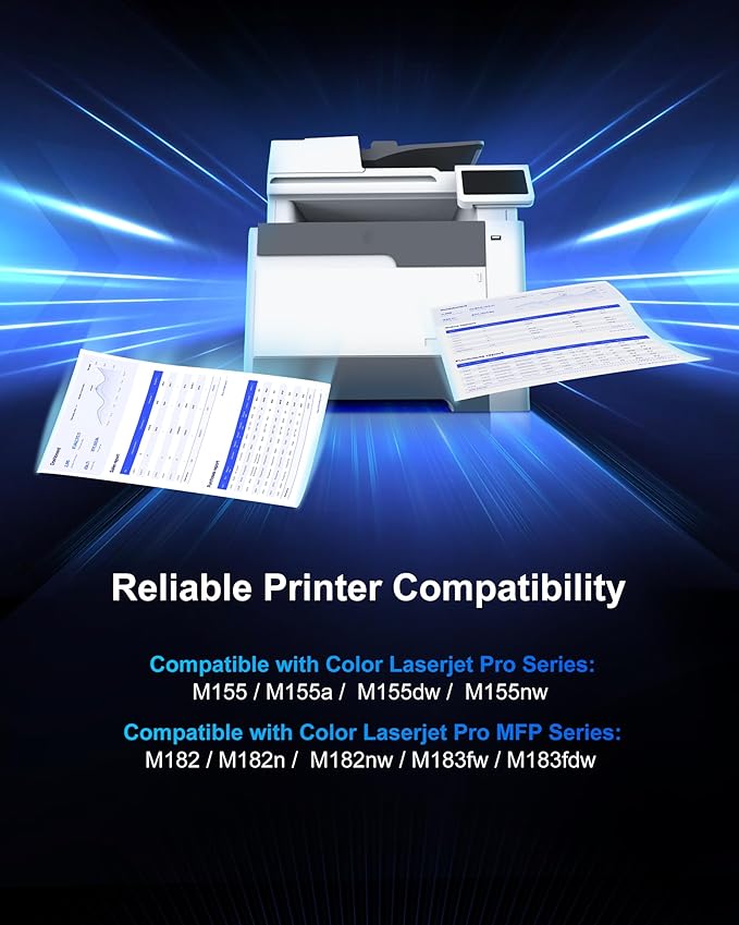 215A Toner Cartridges (with Chip) - Replacement for HP 215A Toner Cartridges 4 Pack for HP 215A work for HP Color Laseret Pro MFP M182nw M183fw M183fdw M155dw M155nw Series Printer(4 Pack, 215a toner)