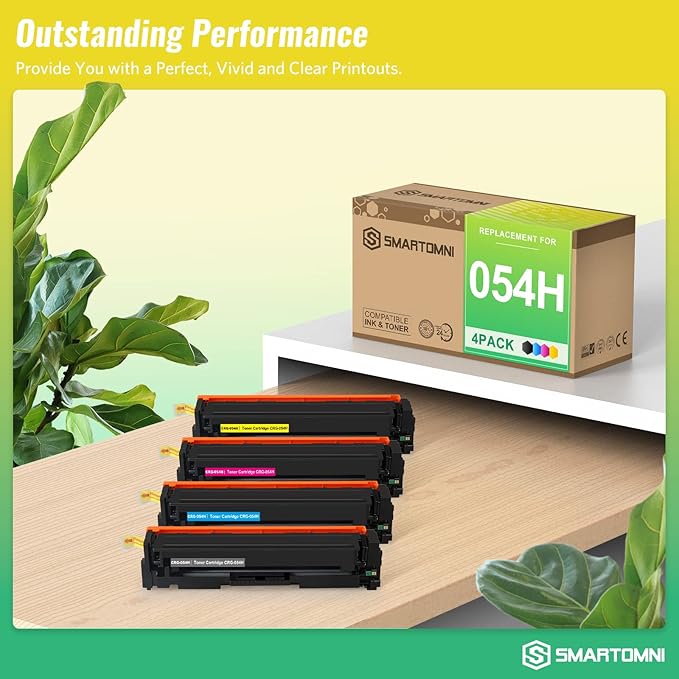 Compatible Toner Cartridges Replacement for Canon 054 054H CRG-054H High Yield use for Canon Color imageCLASS LBP620 LBP622Cdw LBP623Cw MF640C MF641Cw MF642Cdw MF644cdw MF645Cx 4 Packs