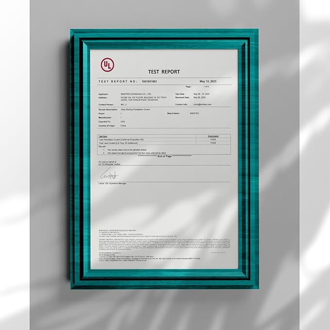 Binditek 100 Pack 6 Mil Clear Presentation Covers for Binding, Ultra Clear, 8.5 x 11 Inches, Letter Size, Square Corners, Un-Punched, Office Supplies