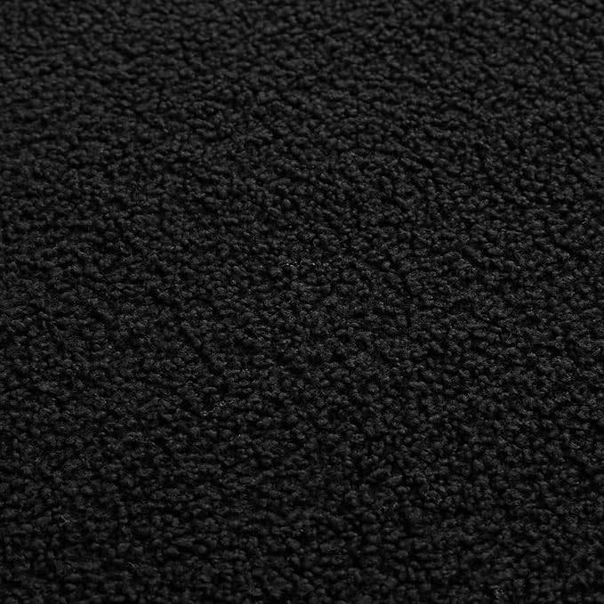 24KF Large Square Couch Ottoman for Living Room, Upholstered Teddy Fabric Padded Cushion Ottoman Table,Large Foot Rest,5088-Teddy Black