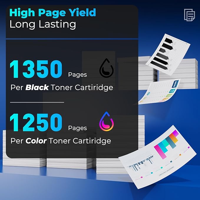 206A Toner Cartridges 4 Pack Replacement Pro MFP M283fdw M283cdw for 206A 206X 206 HP206A HP206X Toner Work for Color Laser Jet Pro MFP M283fdw M255dw M283cdw M283fdn M255nw M282nw Ink Cartridges