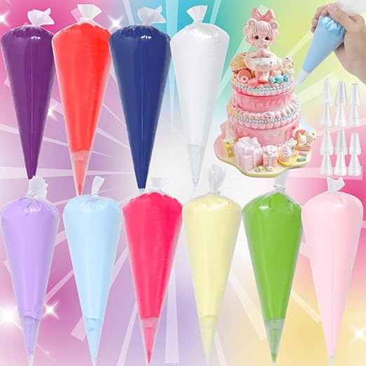 ASTRYAS Cream Glue,10Pcs 100g Decoden Fake Whipped Cream Glue DIY Phone Case Kit with Plastic Piping Tip for DIY Handmade Craft Decoration - Pony Color