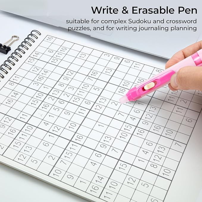 M&G 6 PCS Retractable Erasable Gel Pens, 0.5mm Black Ink Gel Pen, Fine Point Erasable Pen Make Mistakes Disappear, Premium Comfort Grip Note Taking and Crossword Puzzles