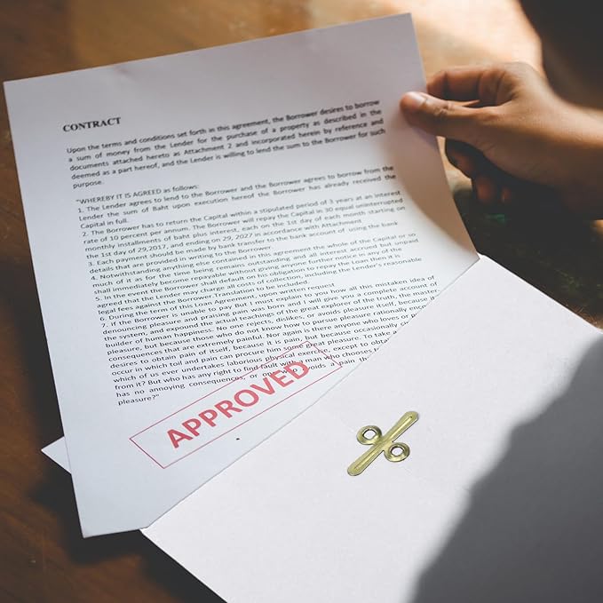 Teling 50 Pcs 5 x 7.5 Manilla Envelopes Clasp Kraft Catalog with Closure for Storing Mailing 28 lb Kraft Envelope Paper for Office Document School Business Home(White)