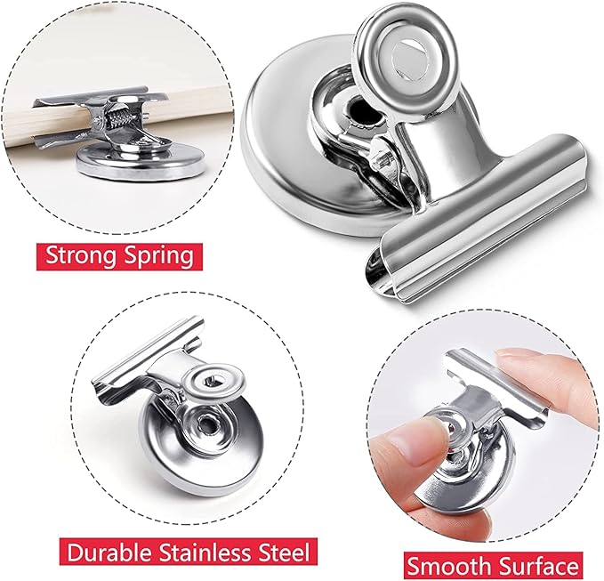 VNDUEEY 12 Pack Fridge Magnet Refrigerator Magnets, Strong Magnetic Clips, Magnet Clips for Whiteboard, Locker, Photo Displays, Kitchen, Office Organizing Decorating