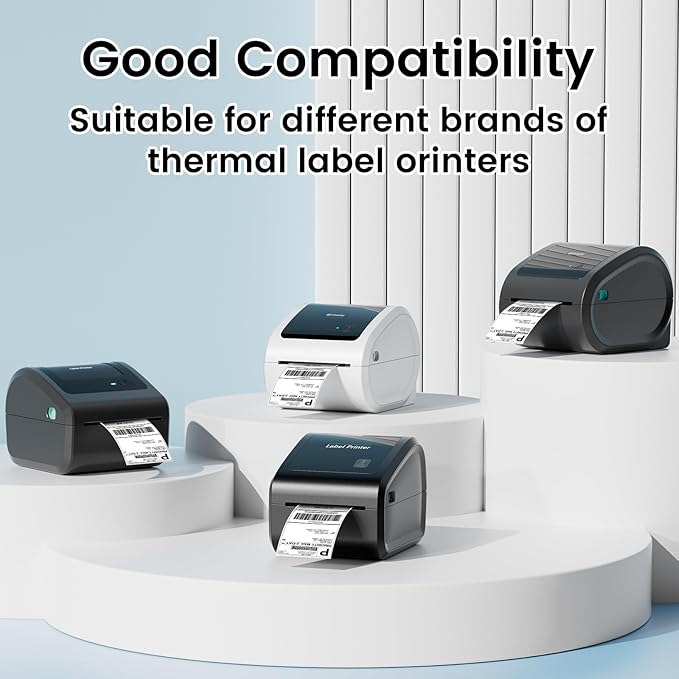 4x6 Thermal Labels, Shipping Address Label (Pack of 500 4x6 Roll Labels) - Compatible with JADENS, ASprink, Phomemo, Rollo, Zebra, Omezizy and Other Shipping Label Printers