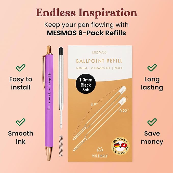 MESMOS 3Pk Funny Pens for Adults, Funny Coworker Gifts, Fun Pens for Adults, Office Supplies for Women, Unique Office Work Gifts for Women