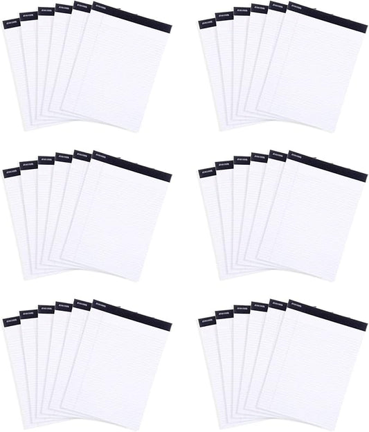 Mintra Office Legal Pads, ((xBasic, 5in x 8in, Narrow (White), 36pk (6-6pks))