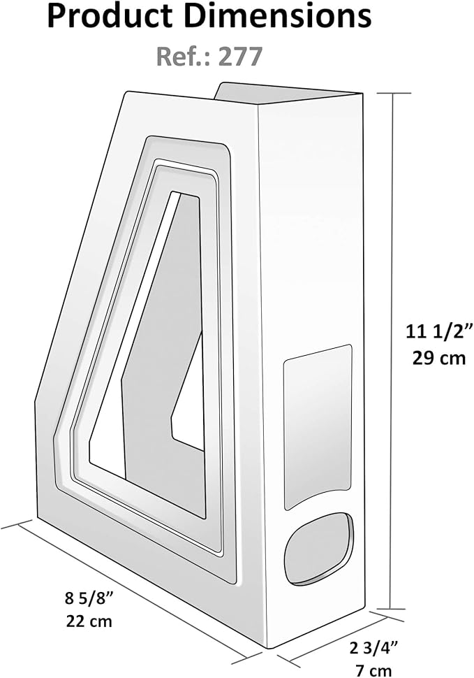 Acrimet Magazine File Holder, Durable Rack, Space-Saving Organizer (Plastic) (Clear Crystal Color) (2 pack)