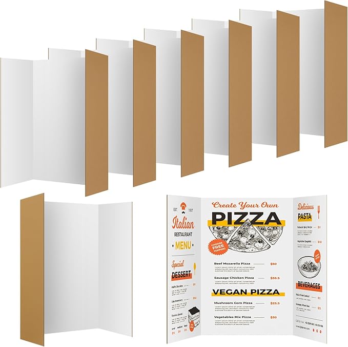 WinTS 6 Packs 36" x 48" Trifold Poster Board White TriFold Poster Boards Corrugated Presentation Board Large&Sturdy Foldable Poster Board for Presentations,School Projects,Science Fair