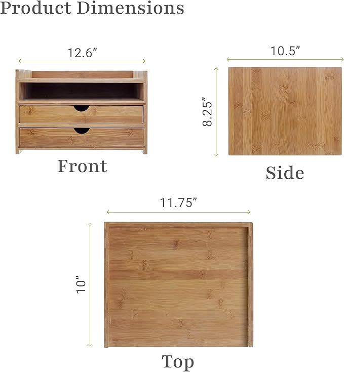 Prosumer's Choice 3-Tier Desktop Organizer, Desk Accessories - Letter Tray for Home or Office - Desk Organization with US Letter Paper Size Drawers for Folders, Mail Organizer, Document Holder