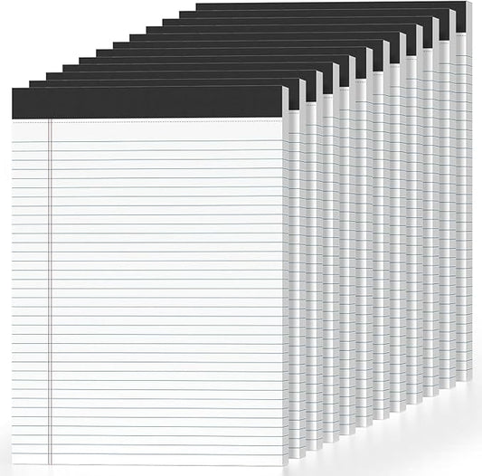 12 Pcs Legal Pads 8.5" x 11" College Ruled Note Pads 8.5 x 11.75 Inch Micro-Perforated Notepad 360 Sheets in Total Lined Writing Paper Notebook for Office, School Supplies & To-Do Lists 30 Sheets/Pad