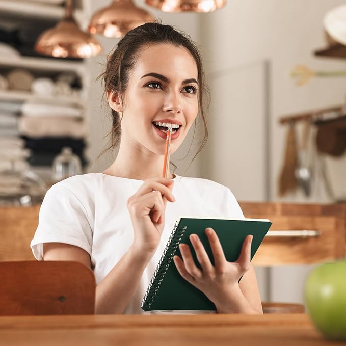 Yahenda 54 Pcs Spiral Notebook Bulk A5 Journal Lined 8.3'' x 5.5'' Writing Composition Paper Small Notepad Subject Notebook for Students Office Business Back to School Supplies (Deep Green)