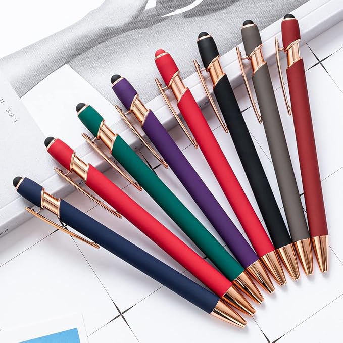 Custom Engraved Ballpoint Pens Bulk, Personalized with Name/Logo, Black or Blue Ink, Smooth Writing for Office, School, Business, Church, Reunion Purple 50 Pcs