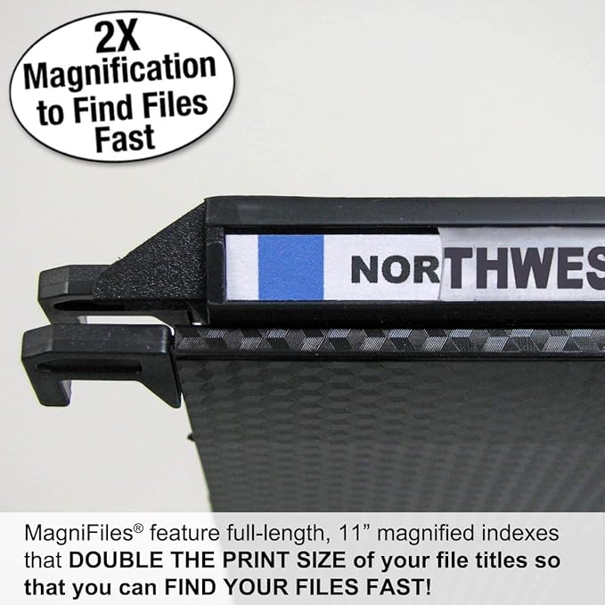 Ultimate Office MagniFile Extra-Capacity Hanging File Folders, 1" Box-Bottom, Letter Size, Feature A Wrap- Around Bungee Security Cord (Set of 4)