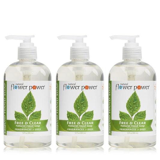 Liquid Hand Soap – Plant-Derived and Bio-Based Formula – Sulfate-Free, pH-Balanced, Vegan – 3 Pack - Free & Clear Unscented – 3 x 12 oz