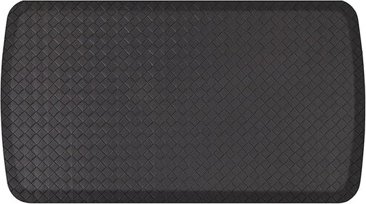 GelPro Elite Premier Gel & Foam Cushioned Anti-Fatigue Kitchen Floor Comfort Mat, Padded Stain-Resistant, Waterproof, Non-Slip Comfort Padded Desk/Office Mat, 20" x 36", Basketweave Black