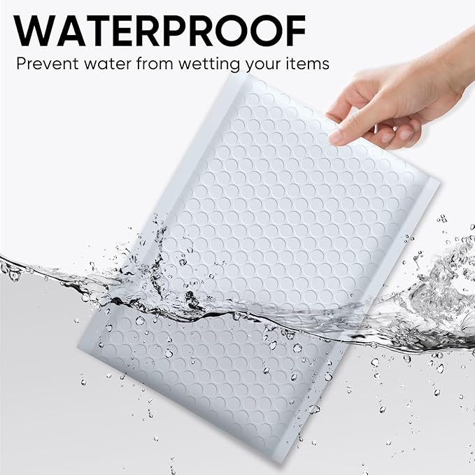 CHMI White Bubble Mailers 8.5 x 12 Inch 100 Pack, Usable Size 8.25X12 Inch Poly Mailers,Mailing Envelopes,Shipping Mailer,Opaque Self Seal Adhesive Waterproof Bags for Packaging and Shipping.