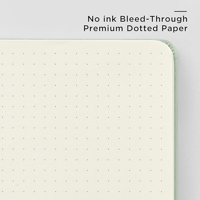 &And Per Se Dotted Journal Notebook, A5 Hardcover Bullet Dotted Journal, 160 Pages 100 gsm Thick Dotted Paper, 3 Sheets of Stickers Included - 5.7'' x 8''(Emerald)