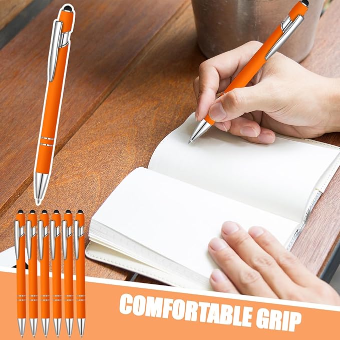 36 Pcs Blue Ink Ballpoint Pen with Stylus 2 in 1 Ballpoint Pen for Touch Screens School Office Coworkers (Orange)