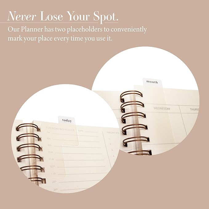 Anecdote 2025 Planner (8.5" x 10") Daily Planner Weekly Monthly Planner - 52 Weeks w/Library Buckram Cover, Brass Spiral - A4 Size Bleed-Resistant Paper – Mustard