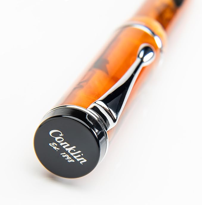 Conklin Duragraph Fountain Pen Amber - Broad Nib, Luxury Writing Instrument with Warm Amber Finish