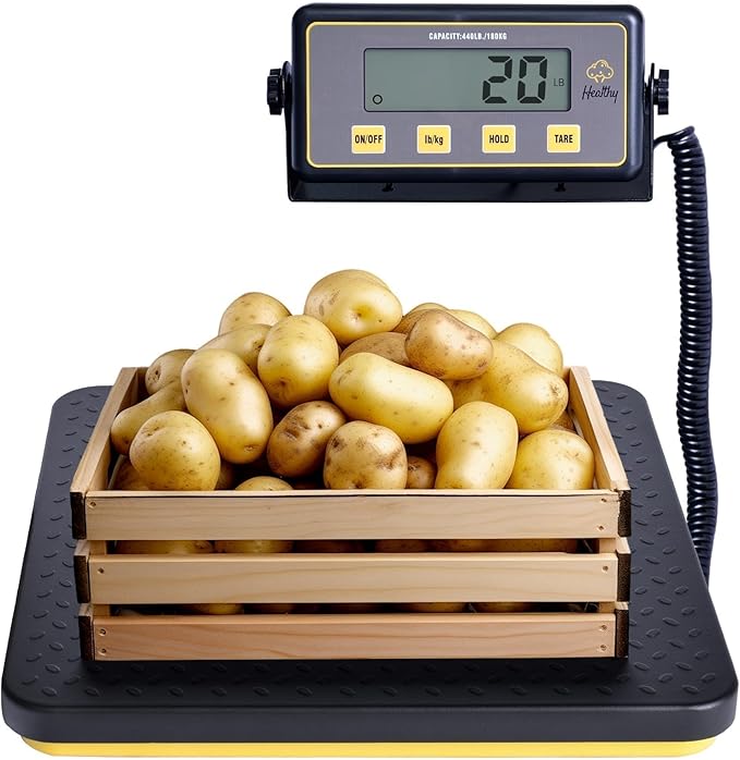 400lbs Commercial Scale Digital Receiving Scale with Anti-Slip Aluminum Platform, High Accuracy Food Scale with Hold/Tare/Auto-Off, Kitchen Scale with LCD Display for Restaurant/Cater