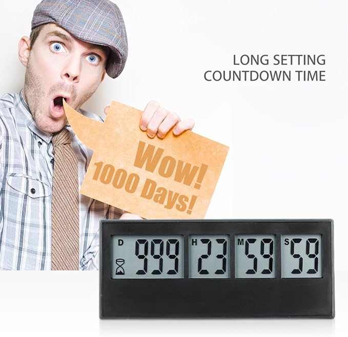 A AIMILAR Digital Countdown Days Timer 999 Days Count Down Timer for Vacation Retirement Wedding Lab Kitchen
