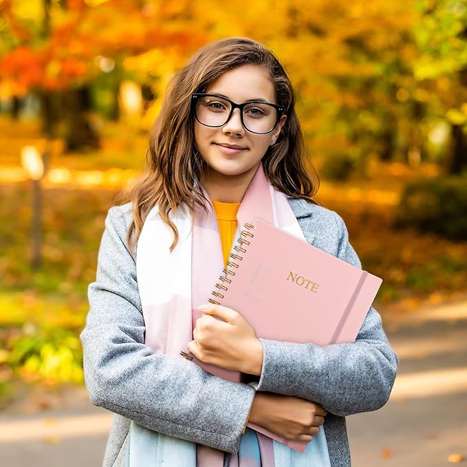 Spiral Notebook, 8.5” x 11” Notebooks for Work, 300 Numbered Pages College Ruled Notebook, Large Notebook for School with 24 Tabs, A4 Notebook Journal for Women Men, Thick Paper, Back Pocket, Green