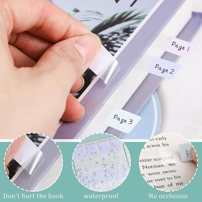 480 Pcs Sticky Index Tabs, Colored Book Sticky Tabs for Notebooks, Repositionable Page Tabs for Notebooks File Classification,12 Colors (0.5×1inch)
