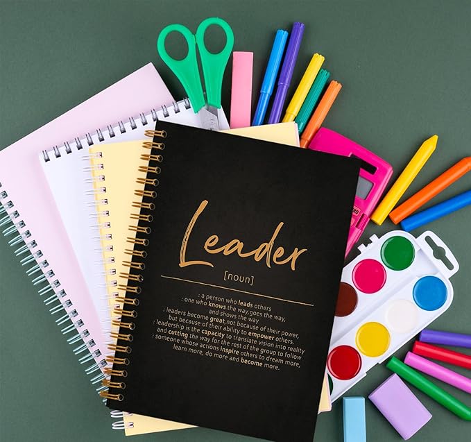 OXW Thank You Gifts for Leader, Meeting Notebook for Work, Appreciation Gift for Mentor Boss Manager, Office Supplies Leadership Gifts, Orange College Ruled Hardcover Spiral Notebook 5.5 x 8.3