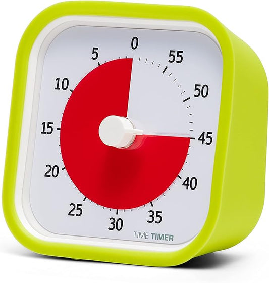 TIME TIMER 60 Minute MOD Education Edition — Visual Timer for Kids Classroom Learning, Elementary Teachers Desk Clock, Homeschool Study Tool and Office Meetings with Silent Operation (Lime Green)