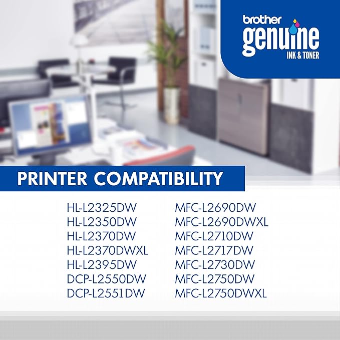 Brother Genuine High-Yield Black Toner Cartridge Twin Pack TN760 2Pk, TN7602PK,2 Pack
