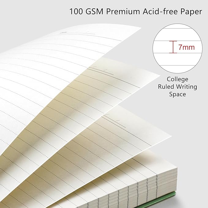 RETTACY Spiral College Ruled Notebook, 300 Pages, A4 Large Size (8.2" x 11.2"), for School, Work, Writing, Journaling, 100 GSM Thick Paper, Flexible Plastic Cover (Yellow)