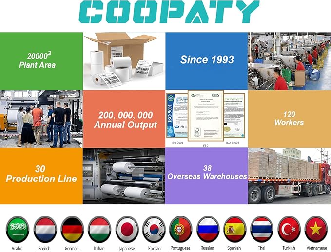 Coopaty 2"x4" Shipping Labels, FBA 10 Up Address mailing Label, White Sticker Address Label for Laser/Inkjet Printer (500 Sheets, 5000 Labels)