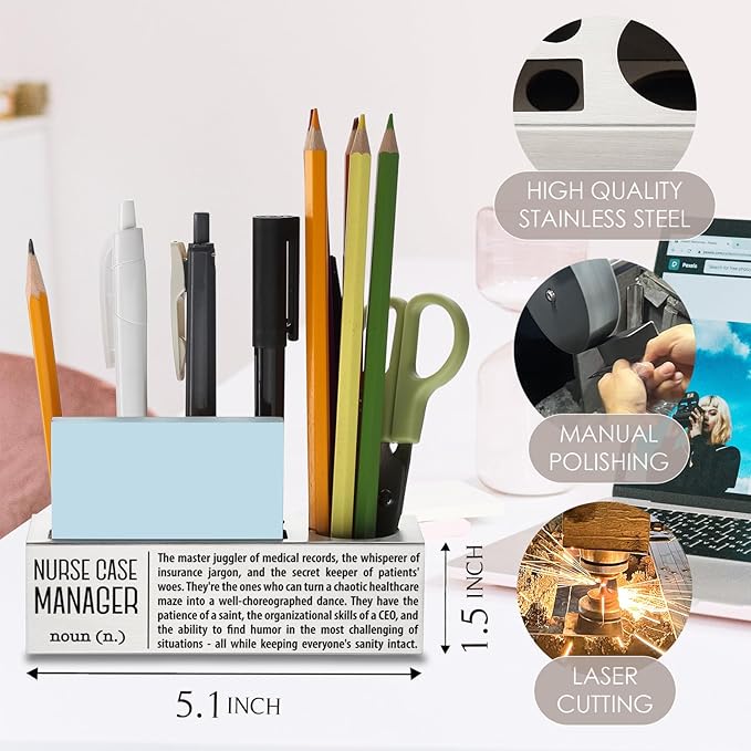 Nurse Case Manager Definition Gifts for Women, Men, Nurse Case Manager Office Supplies Desk Decor Pen Pencil Holders WCC46