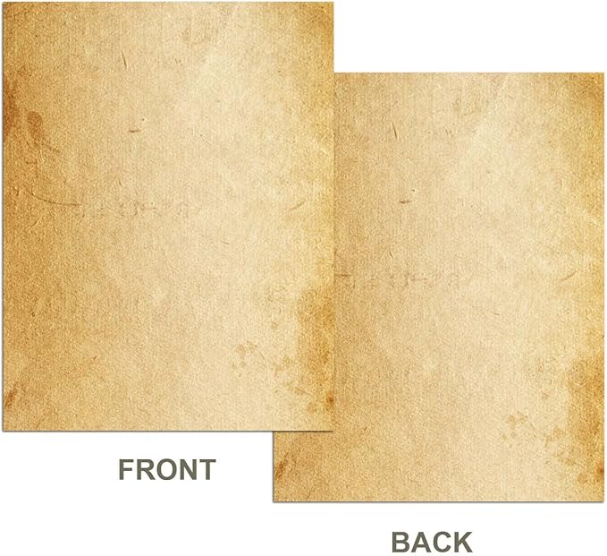 Loose Leaf Paper, Stationery Writing Paper, Vintage Antique Letterhead Paper 8.5" x 11",100 Sheets, A4 Unpunched Refills Paper for Ring Binder/Discbound, Decorative Printer Paper
