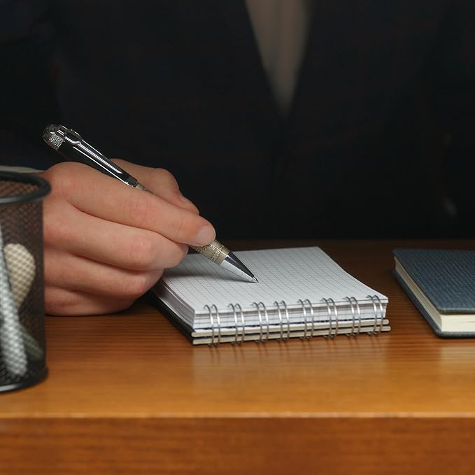 S&R Somit Fancy Pen for Men with Gift Box - Valuable Luxury Pen for Business and Office, Executive Gift for Family & Friends - Special Engraving & Led Decorative Box (BLACK SILVER)