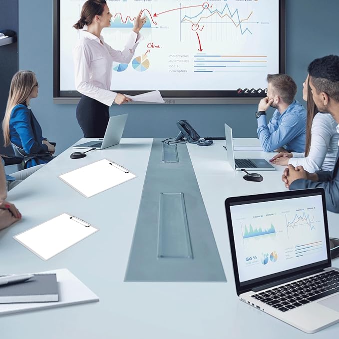 Plastic Clipboards Set of 12, 12.5" x 9" Clear Clipboard, Standard A4 Size Plastic Clipboard, with Low Profile Clip, Office Clipboards for Business, Office, School & Home Supply