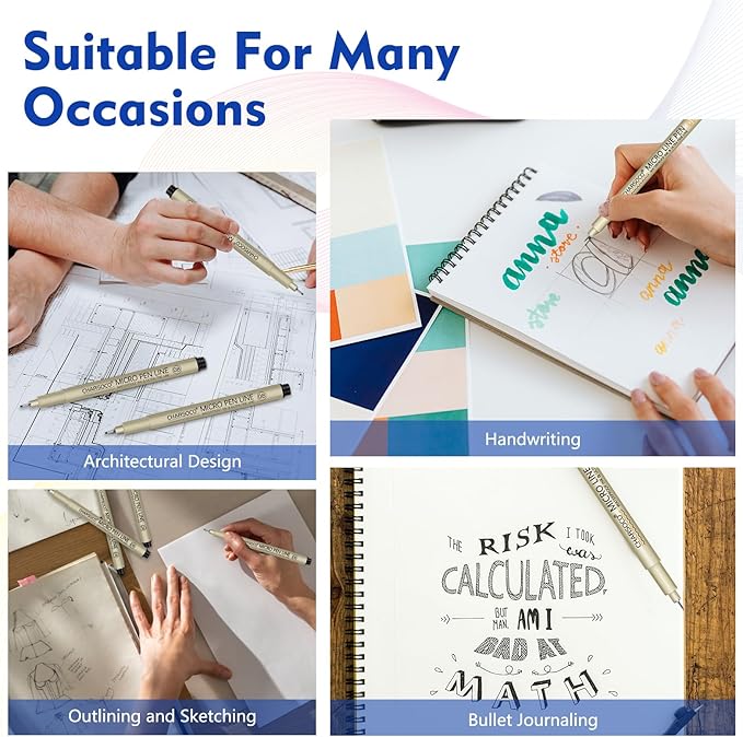 04 Micro Pen, Black Fine Point Pen with Waterproof Archival Ink, 0.4mm Fineliner Ink Pens for Artist Illustration, Sketching, Anime, Manga, Technical Drawing and Scrapbooking