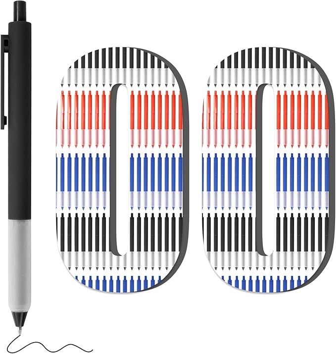 Pens Bulk, 100 Pcs Retractable Ballpoint Pens Medium Point (1.0mm) Rollerball Pens for Smooth Writing Women Men Gifts, (40Black&40Blue&20Red Ink) for Journaling School and Office Supplies Use