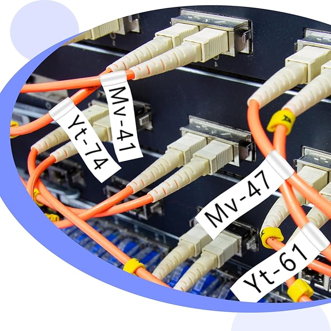 2 Pack 6mm 0.23'' FX211 Laminated Tape Compatible for Ptouch TZ TZe Flexible ID Cable Wires Labels Black on White 1/4" for PTD200 D210 D400 D600 PTH100 H110 PTP300BT PTP700 PTP710BT
