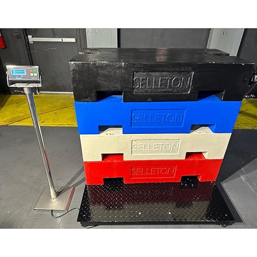 SellEton SL-700-2x2-5K Floor Scales, Accurate Pallet Scales with Smart Digital Indicator for Warehouse Shipping and Heavy Duty Industrial Weighing (24"x24", 5000 lb x 1 lb)