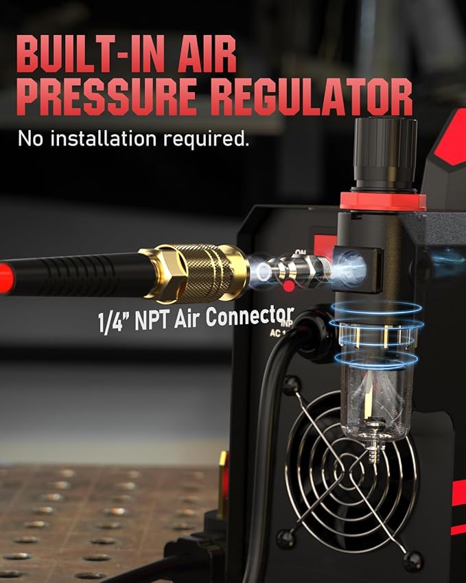 YESWELDER CUT-50DS Plasma Cutter, 50Amp Air Power Large Digital Display 110/220V Dual Voltage IGBT Inverter Plasma Cutting Machine